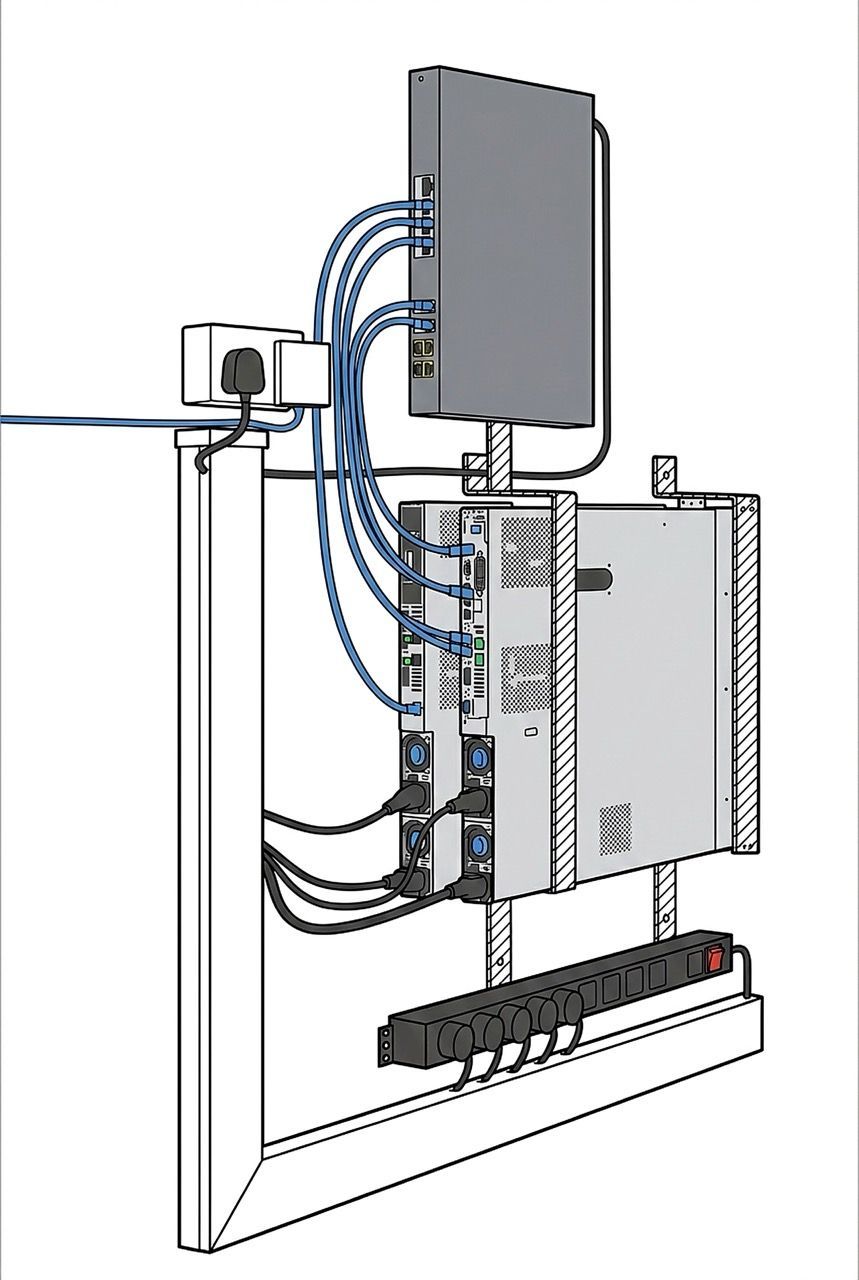 Vertical server wall mounting: Space-saving setup for rackmount servers