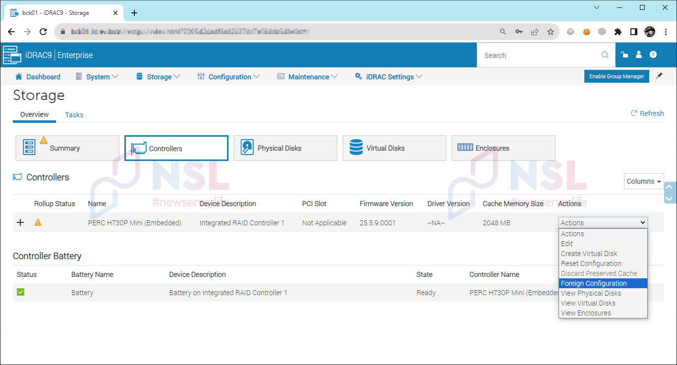 iDRAC9 - Importing Foreign Configurations