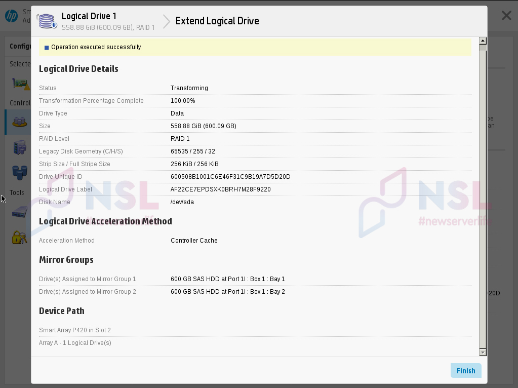 How to Increase the Logical Disk Space in a Working RAID on an HP Server