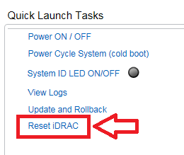 How to reboot IDRAC