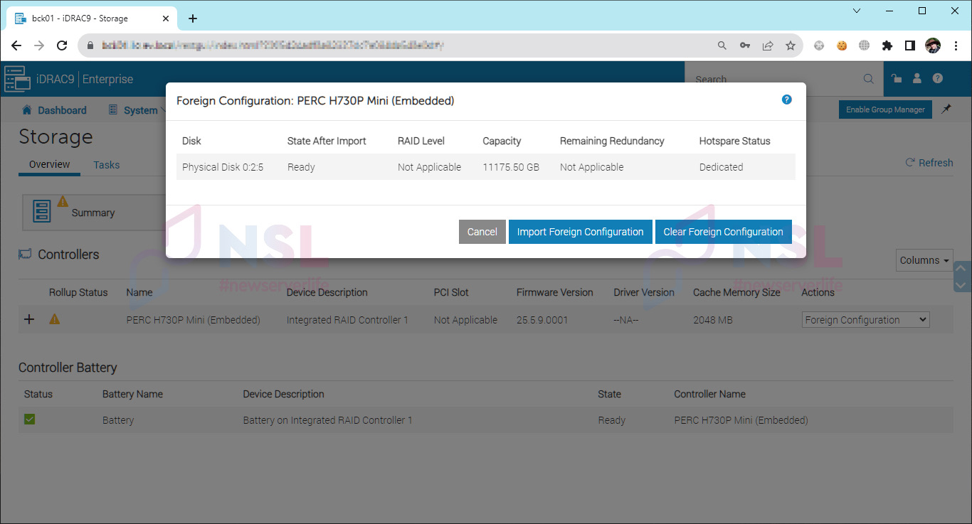 iDRAC9 - Importing Foreign Configurations