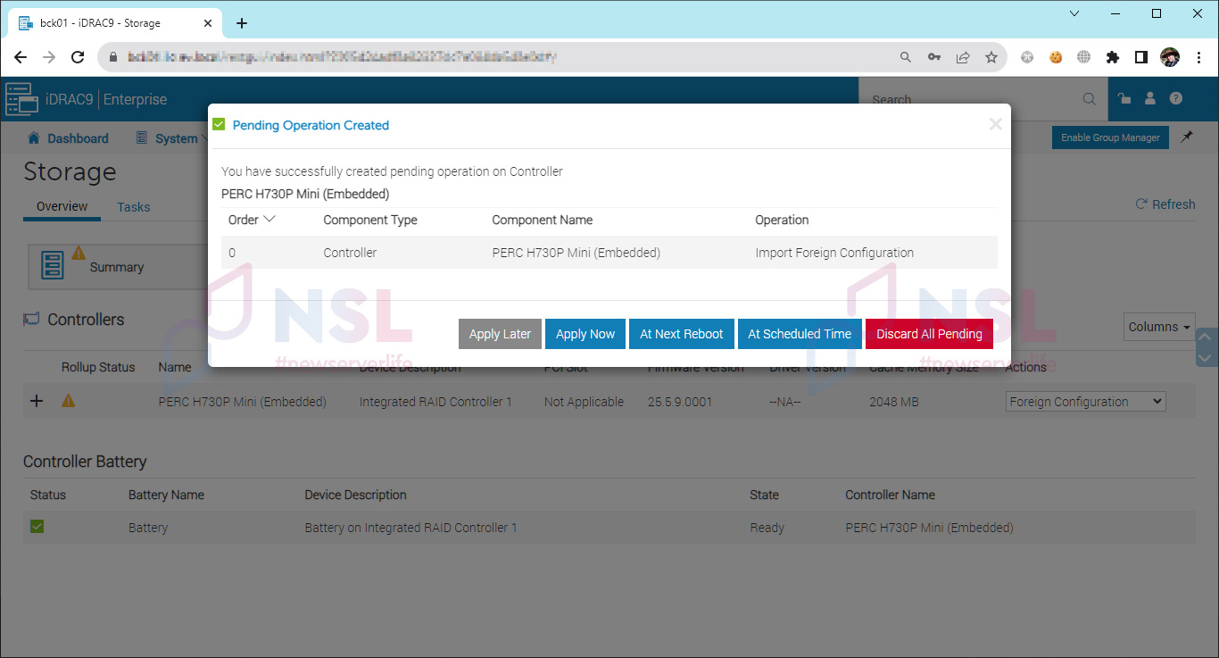 iDRAC9 - Importing Foreign Configurations