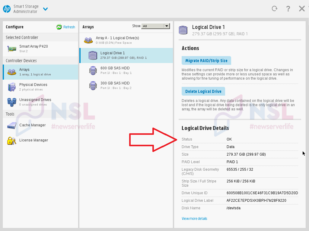 How to Increase the Logical Disk Space in a Working RAID on an HP Server